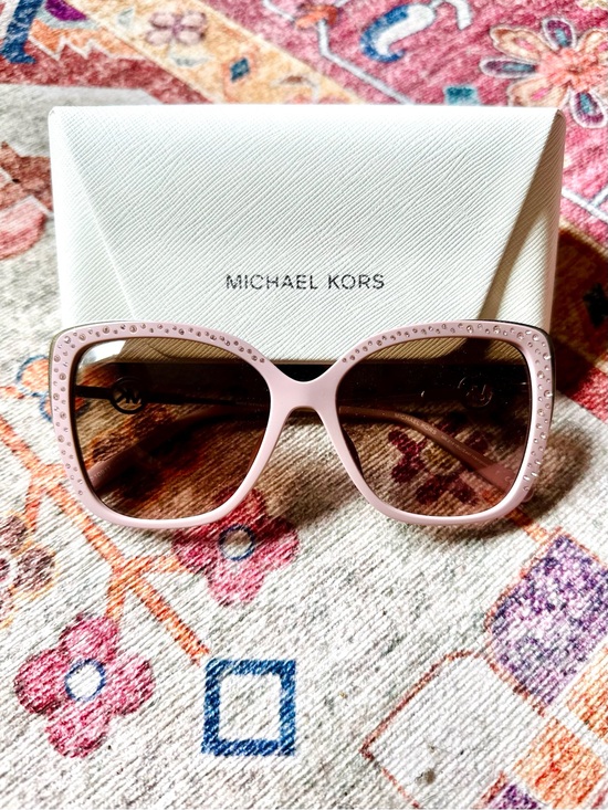 Michael Kors Accessories - Michael Kors MK2161BU East-Hampton Pink Crystal Square Sunglasses